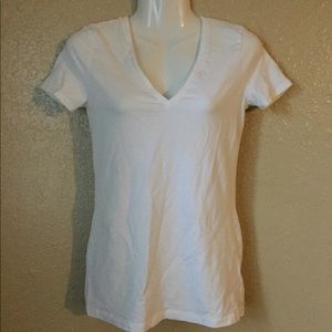 Banana Republic Shirt White vneck size small